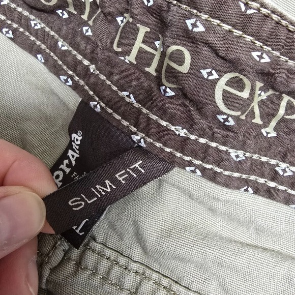 Prana Pants Mens 40x32‎ (Fits 38x31.5) Beige Slim Stretch Hiking Outdoor - Picture 7 of 14